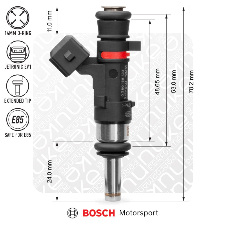 Bosch injector 627cc, 53mm (EV14S), 5pcs flow matched