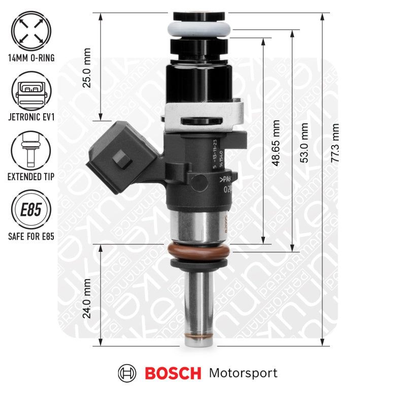 Bosch injector 980cc, 53mm (EV14S), 4pcs flow matched