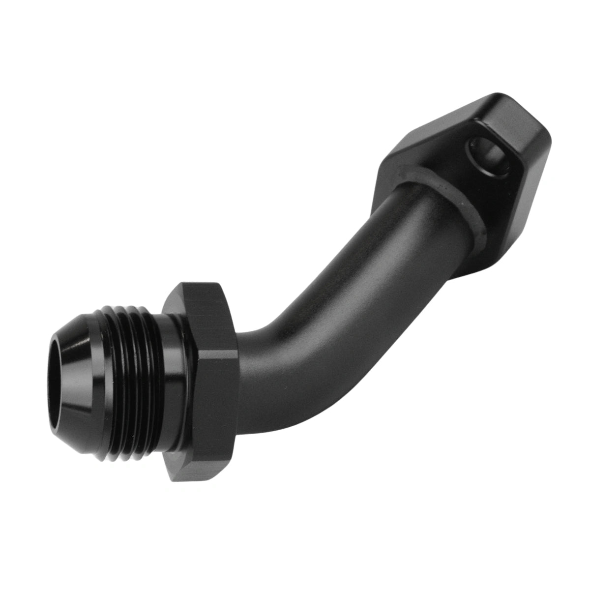 Oil return flang - AN12 long 45° Aluminum