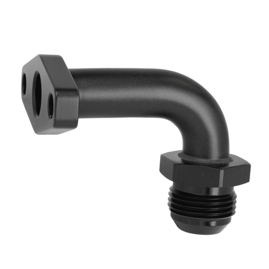 Oil return flang - AN12 long 90° Aluminum