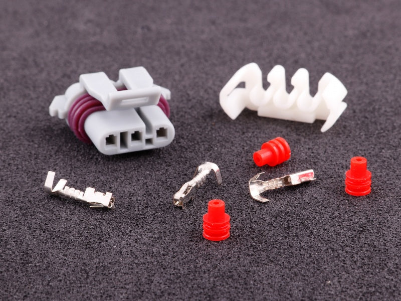 Connector 3-way socket housing (LSx 58x trigger) crank grár – FuelKött