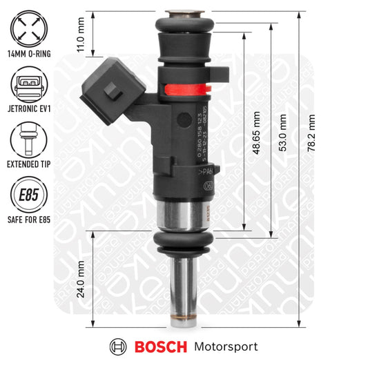 Bosch injector 627cc, 53mm (EV14S), 4pcs flow matched