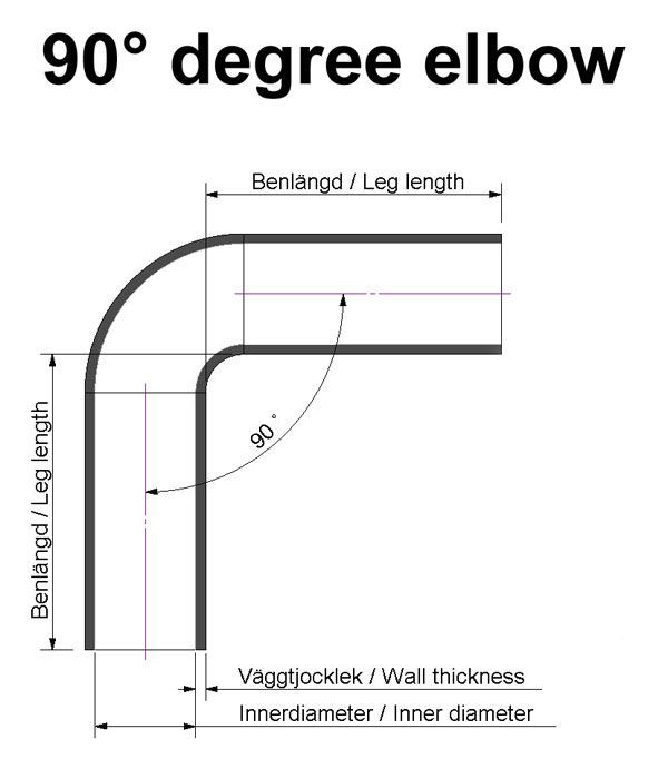 Silicone hose 90 degree 3" (76mm)