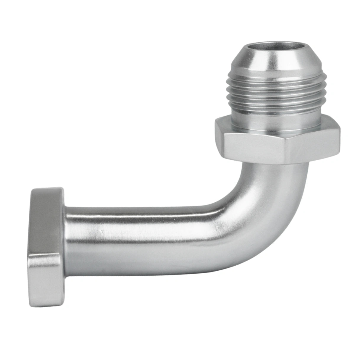 Oil return flang - AN12 long 90° Steel