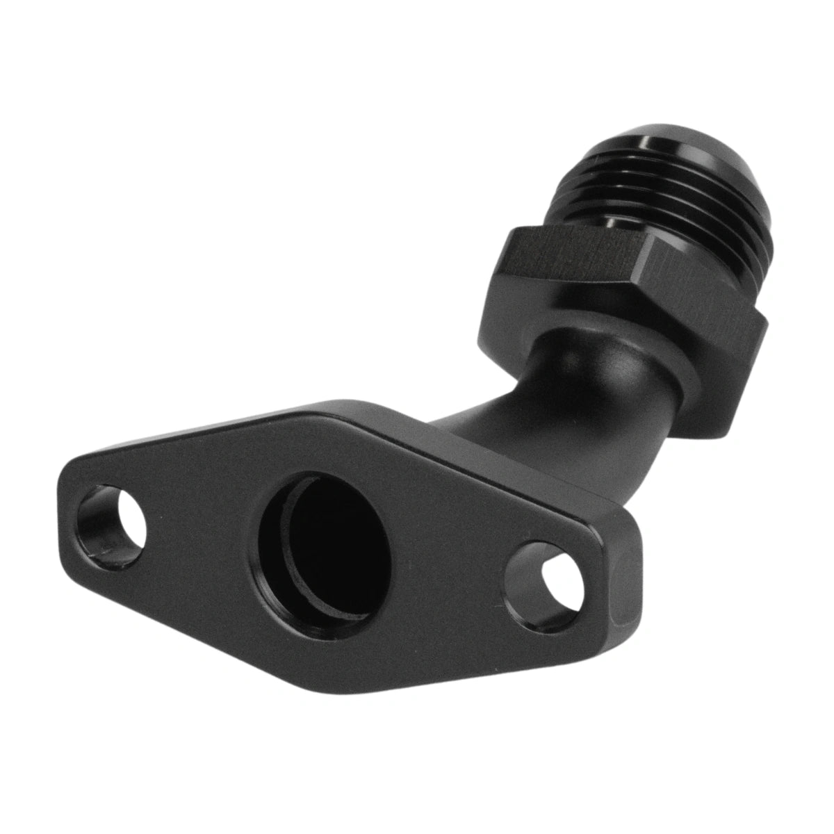 Oil return flang - AN12 long 45° Aluminum