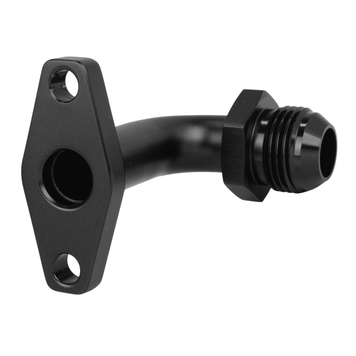 Oil return flang - AN12 long 90° Aluminum