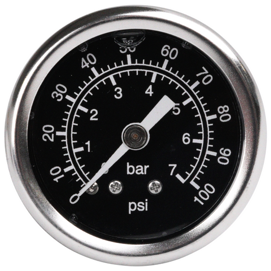 Fuel pressure gauge 0-7 bar black