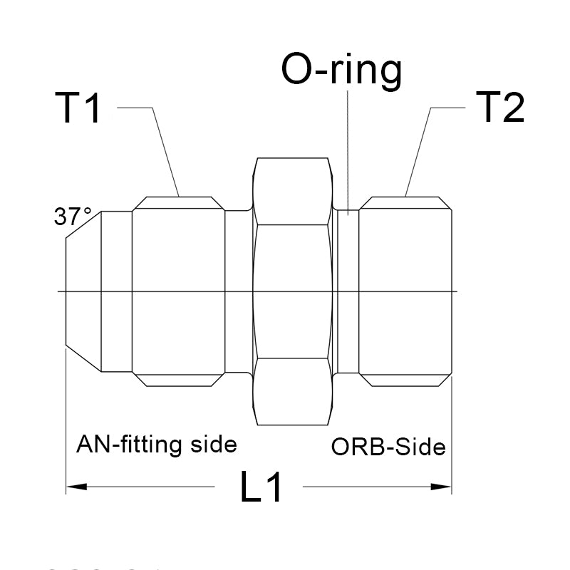 AN16 male - AN16 O-ring male Adapter