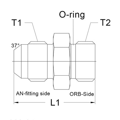 AN16 male - AN16 O-ring male Adapter